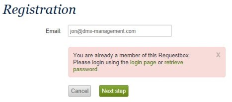 3.2 Email already used