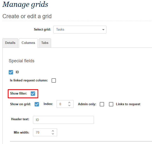 Manage Grids